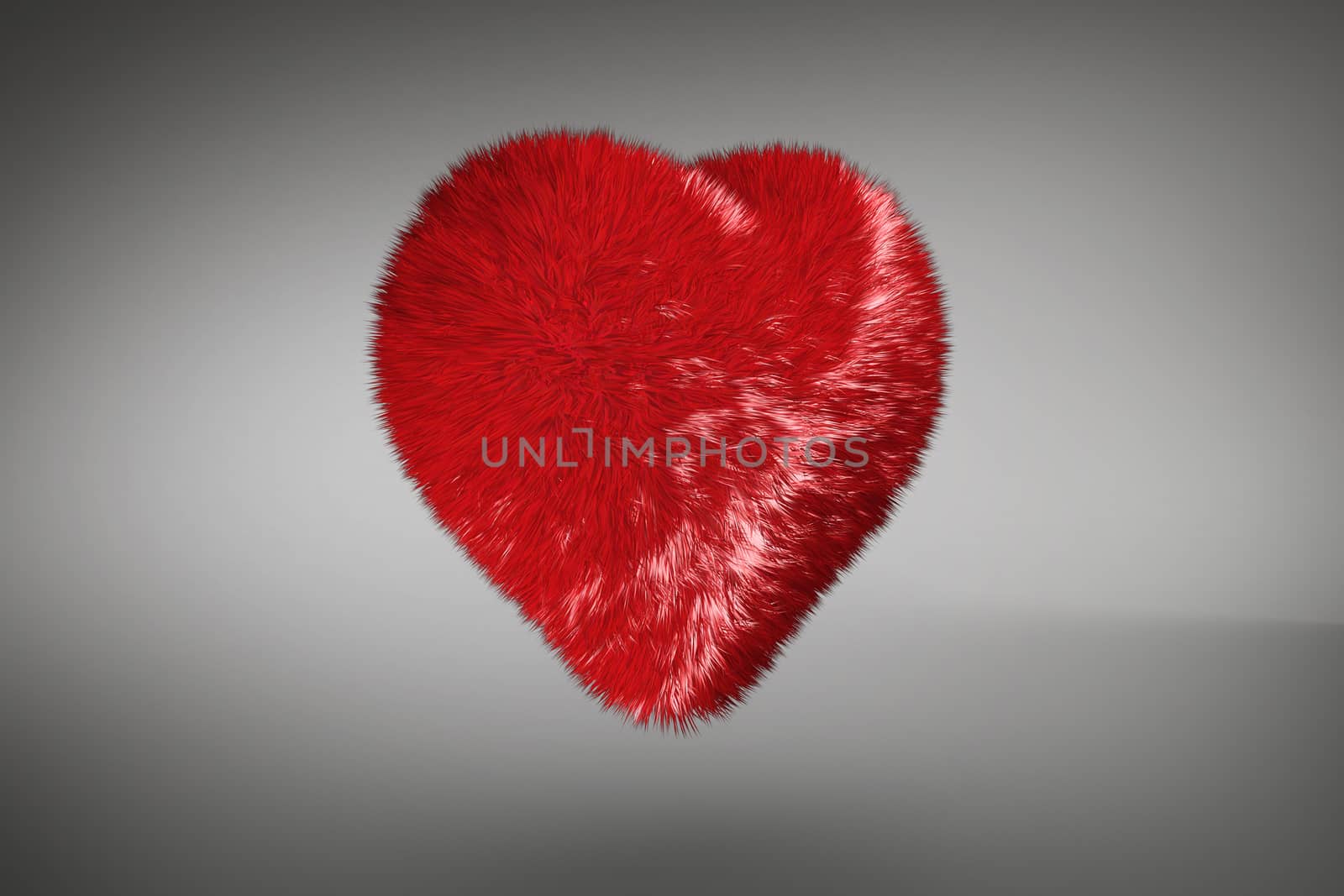 Red heart on a grey background by Wavebreakmedia