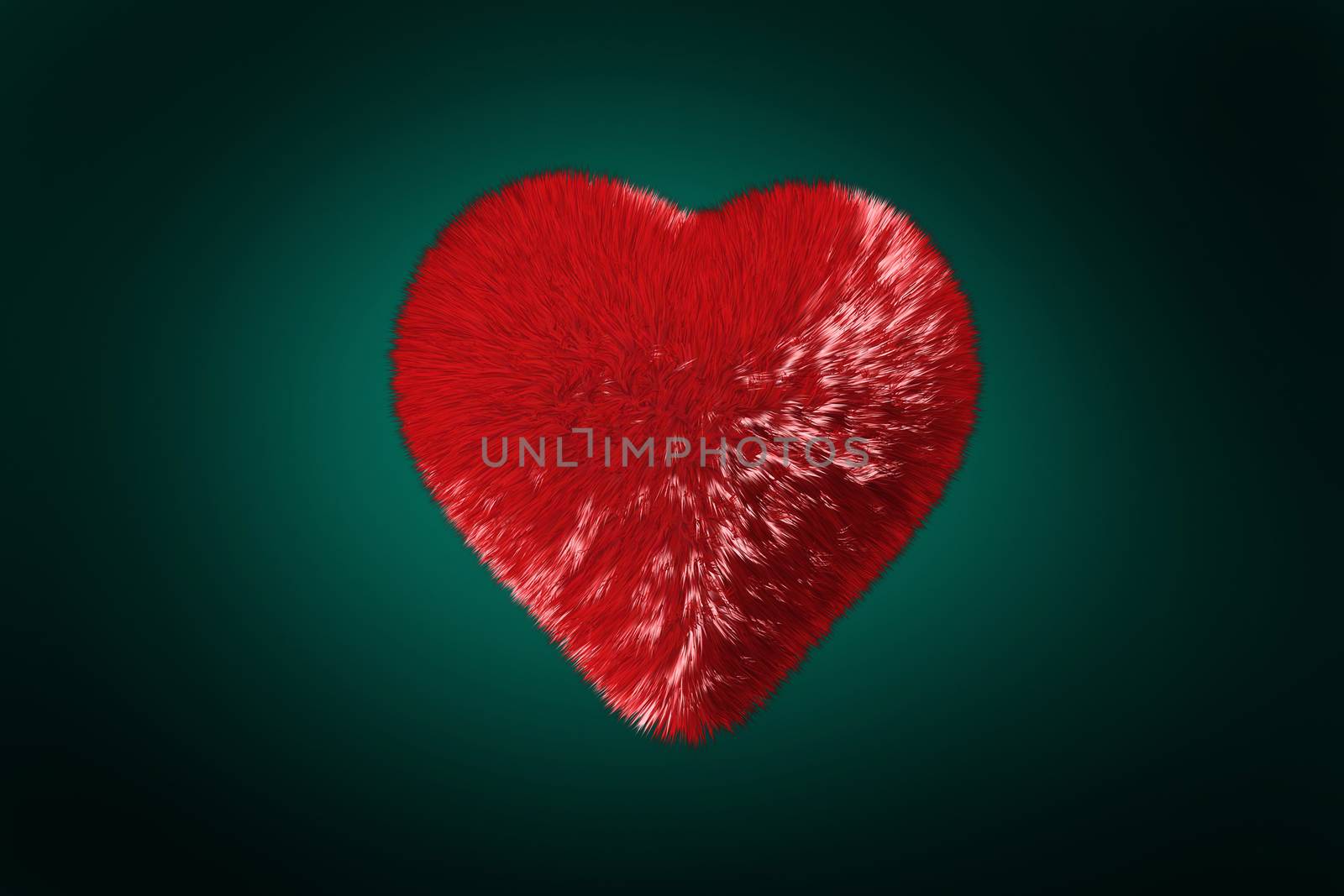 Deep red heart on green background by Wavebreakmedia