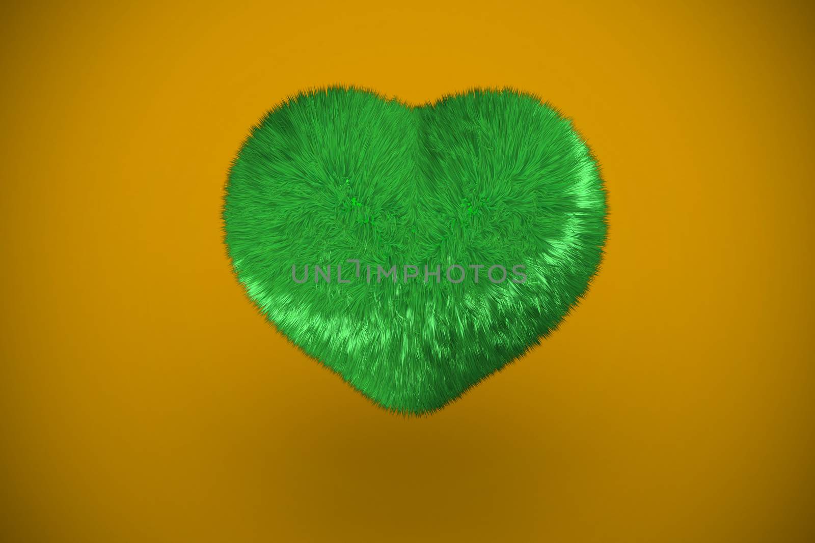 Deep green heart on gold background by Wavebreakmedia