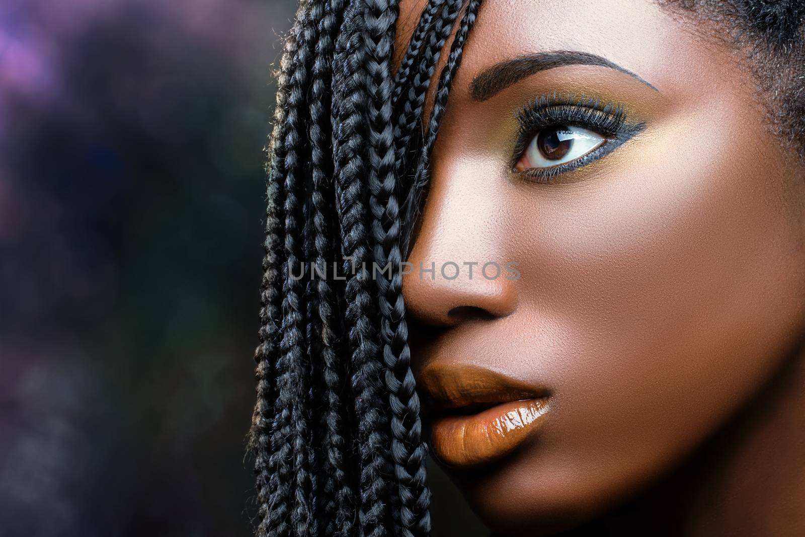 African beauty female face with braids . by karelnoppe
