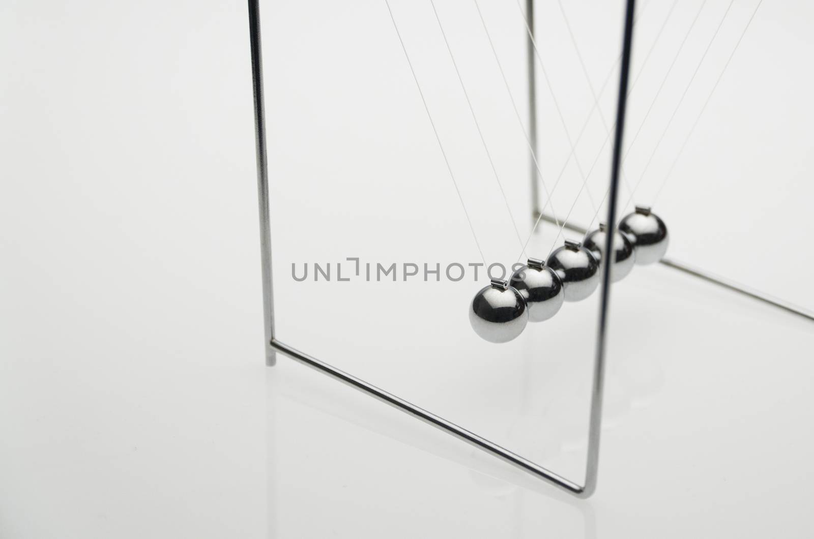 balancing balls on a white background, isolated. business concept. Newtons Cradle