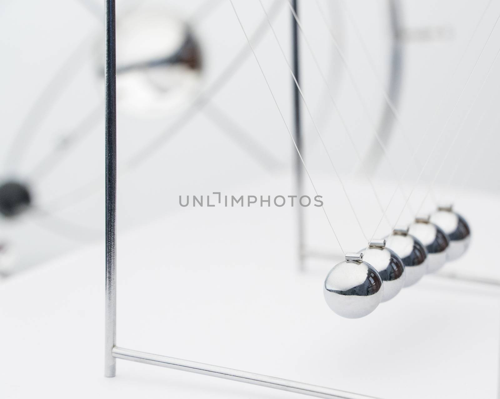 balancing balls on a white background. business concept. Newtons Cradle