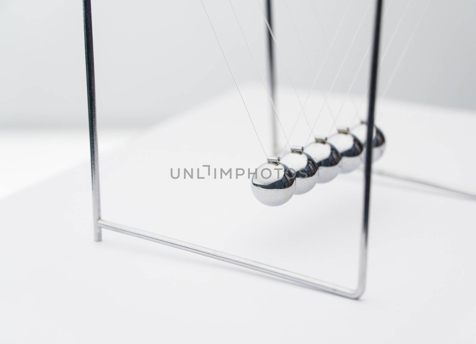 balancing balls on a white background. business concept. Newtons Cradle