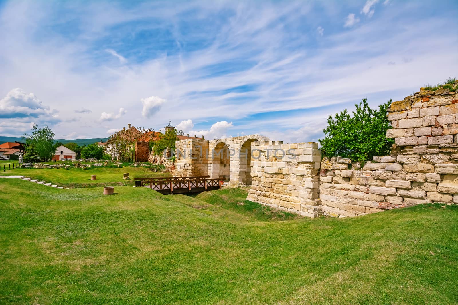 Ruins of an Old Fortress Wall of Alba Carolina Citadel, Alba Iulia, Romania