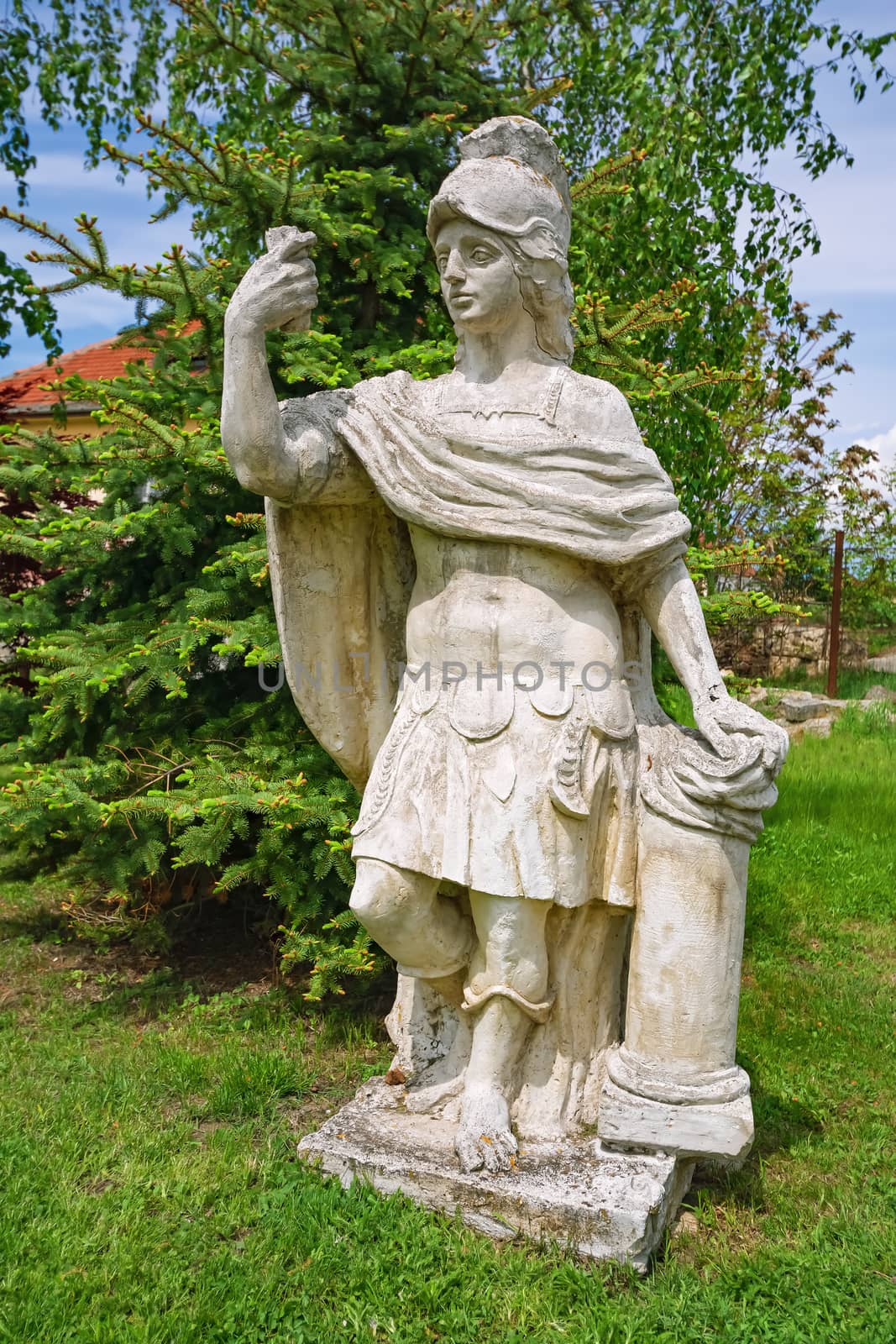 Old Statue of an Roman Hero in the Garden