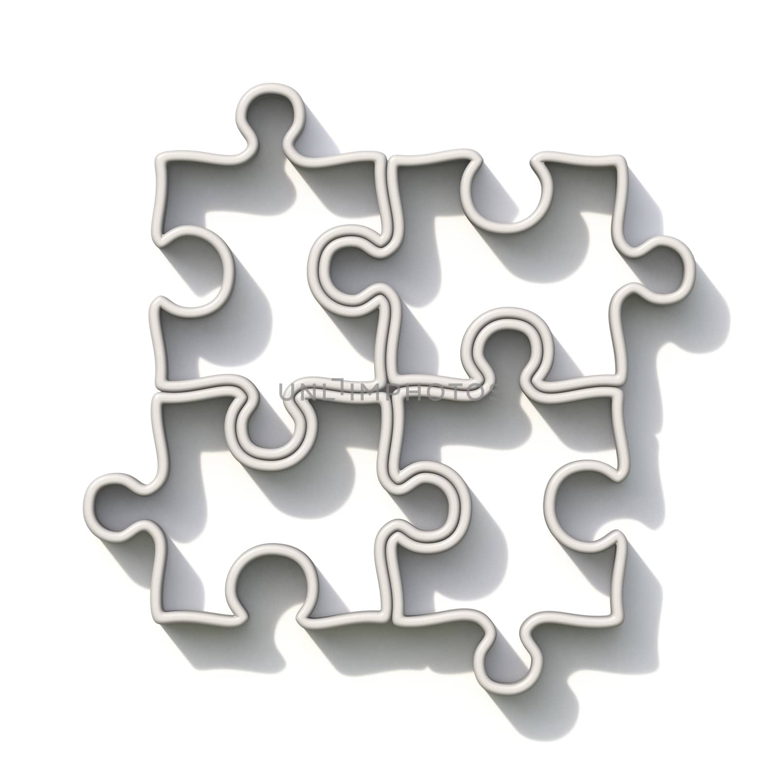 White puzzle pieces 3D by djmilic