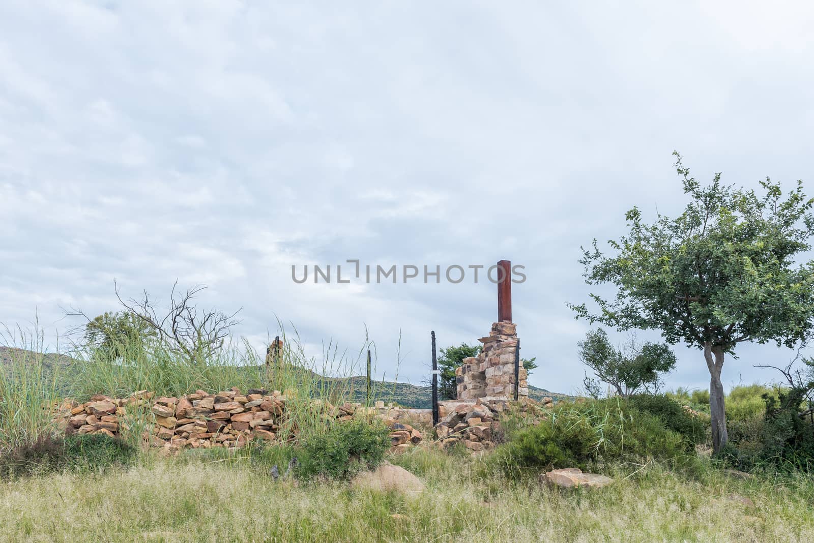 Remnants of a ruin on the Zebra Hiking Trail at Eingedi near Ladybrand