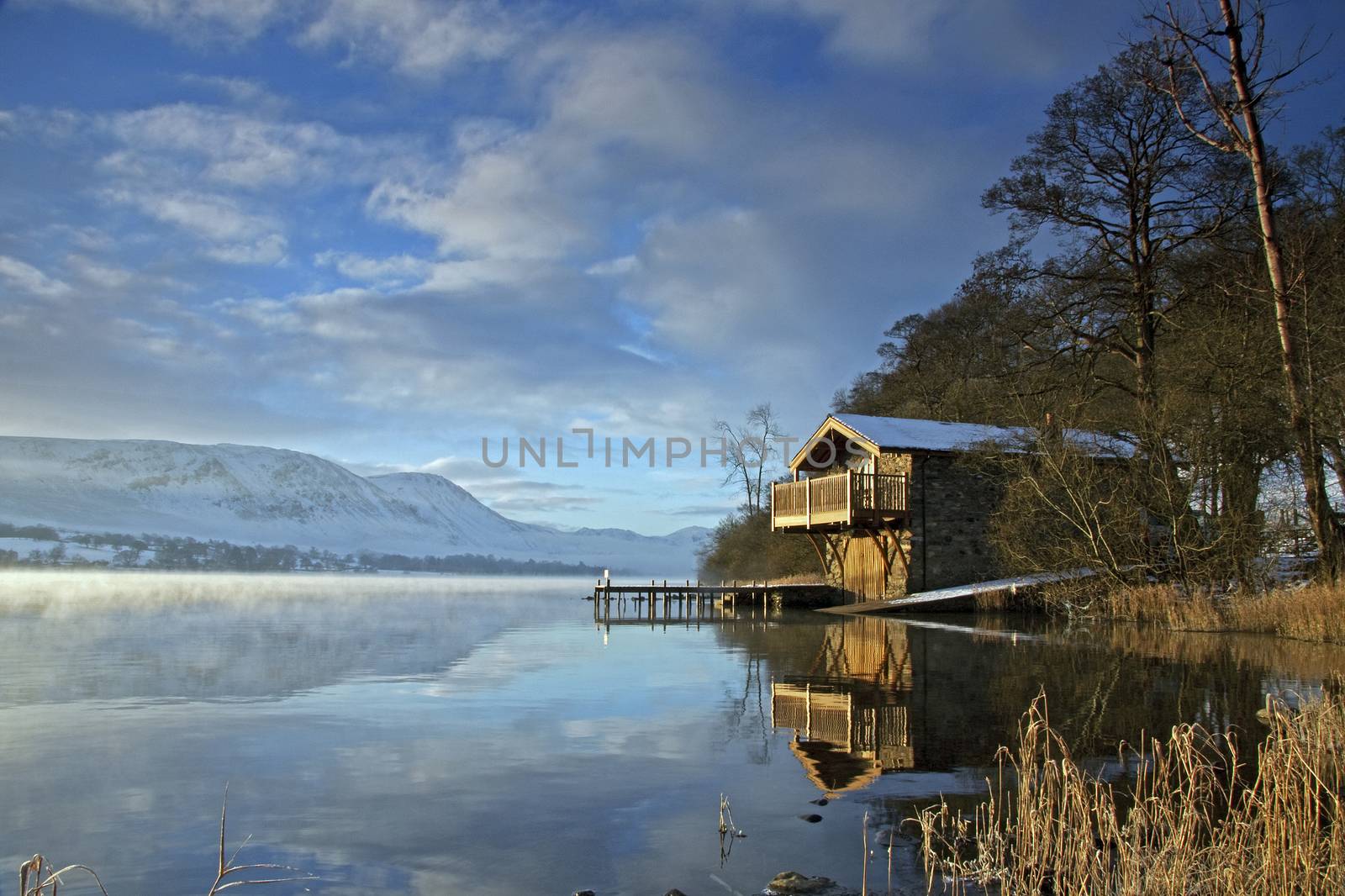 The boathouse is an iconic landmark on the banks of Ullswater, Cumbria in the English Lake District national park.