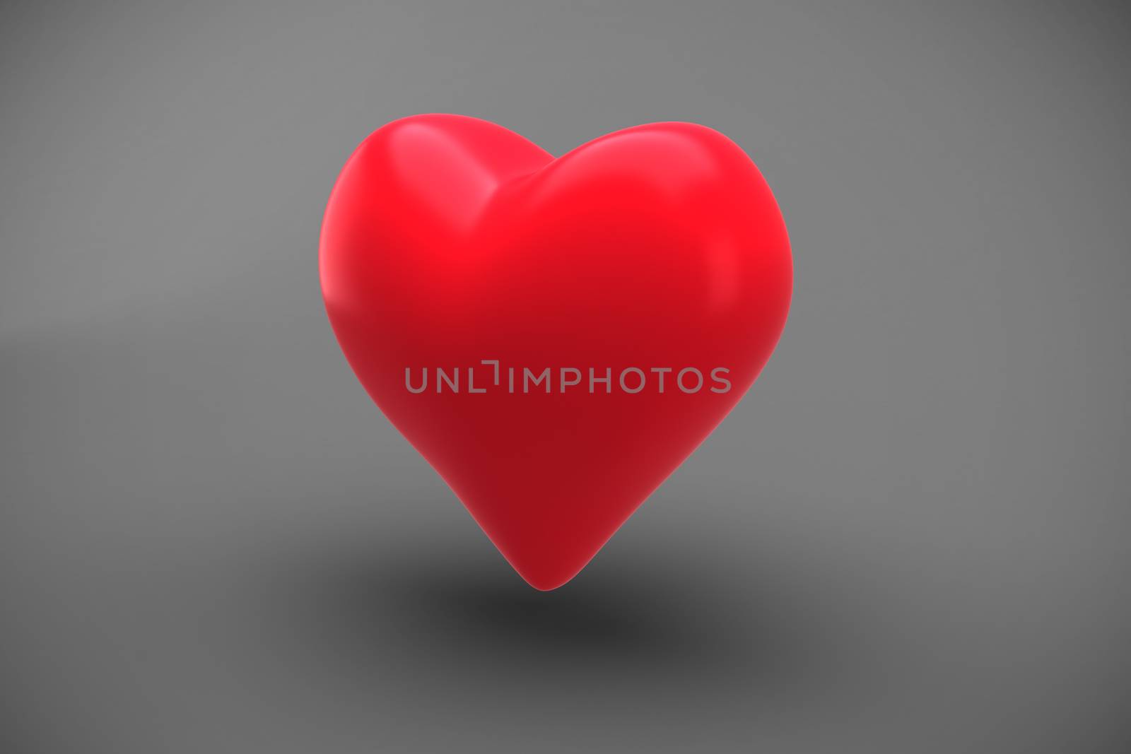 Red heart against grey