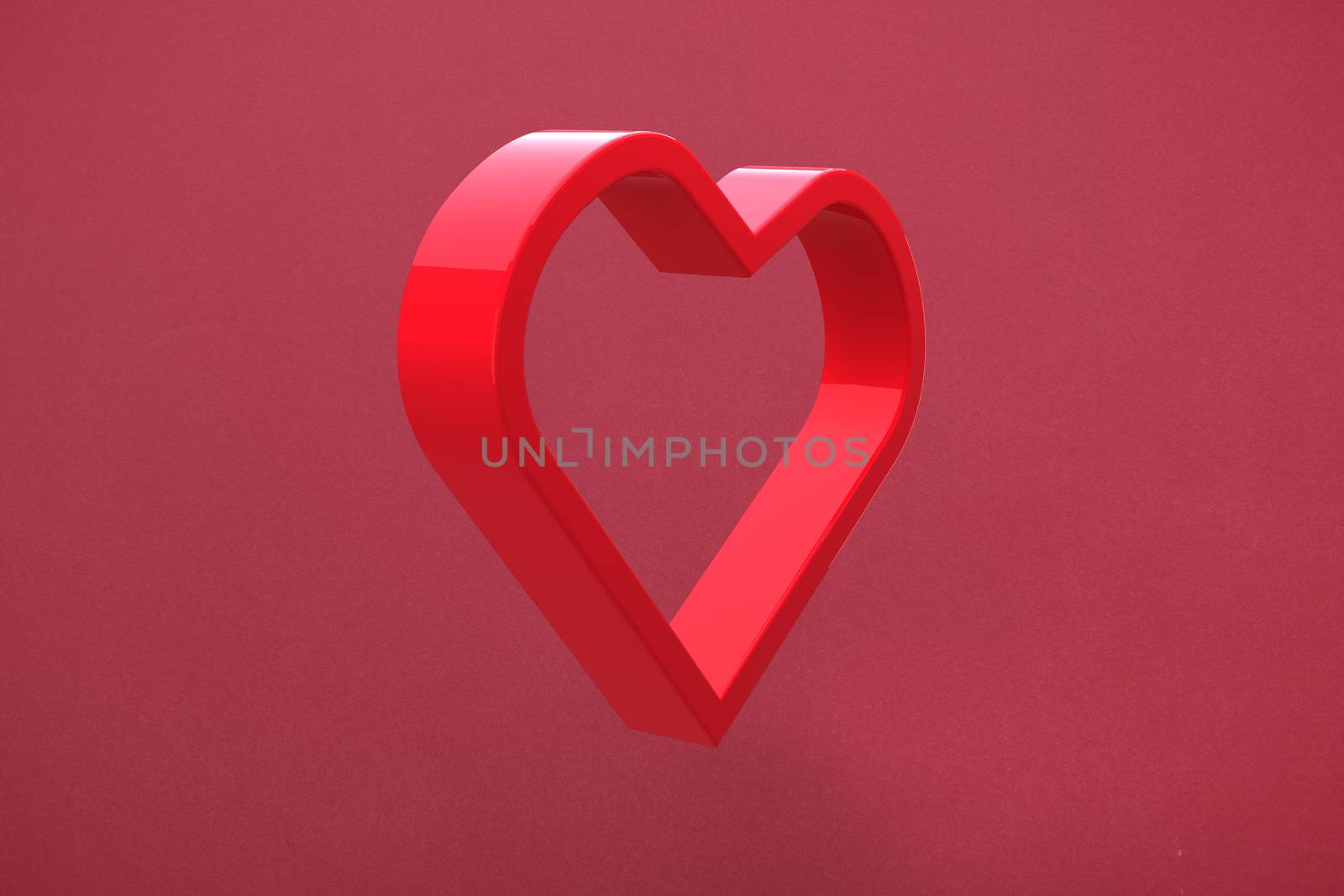 Red love heart against red