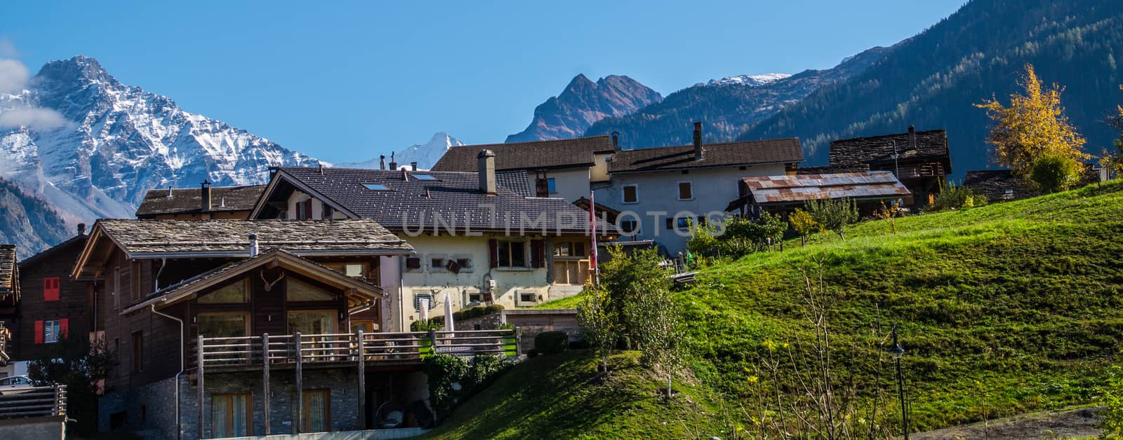 landscape of the Swiss Alps in autumn by bertrand