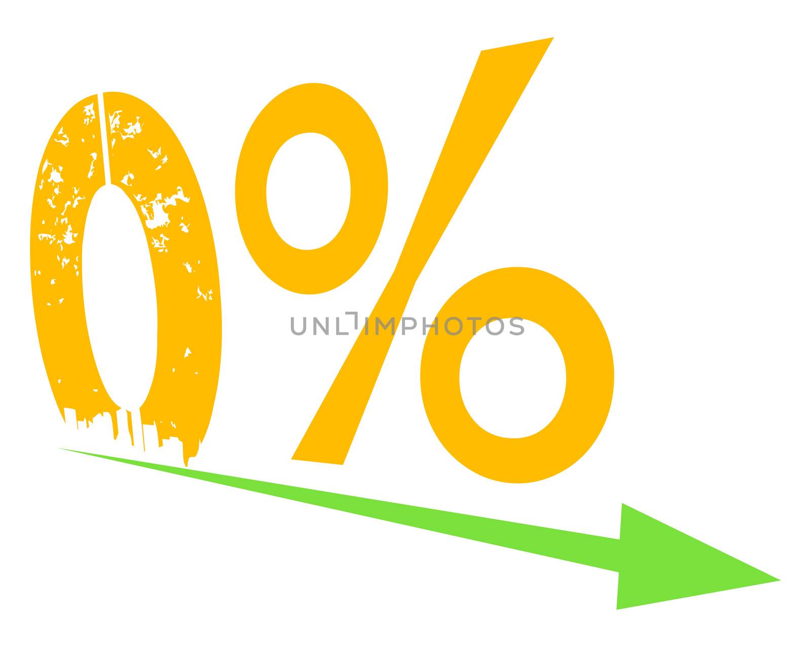 Zero percent, illustration, vector on white background