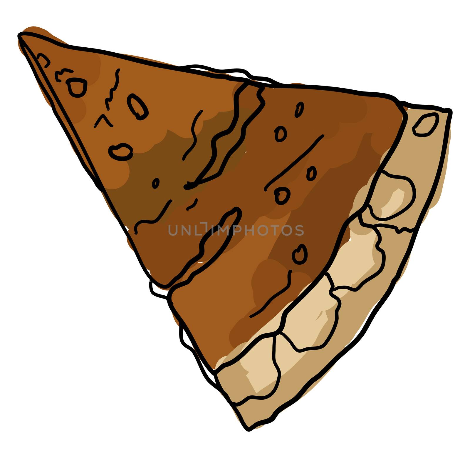 Classic sweet potato pie, illustration, vector on white background