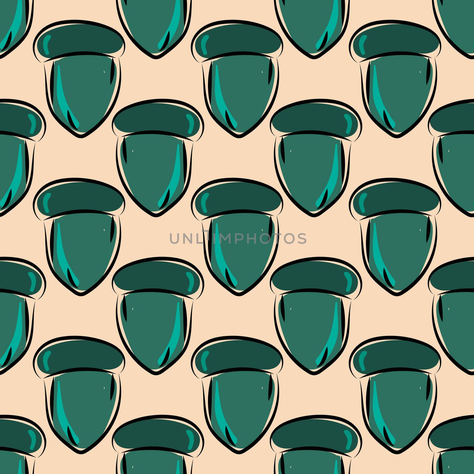 Acorns pattern , illustration, vector on white background