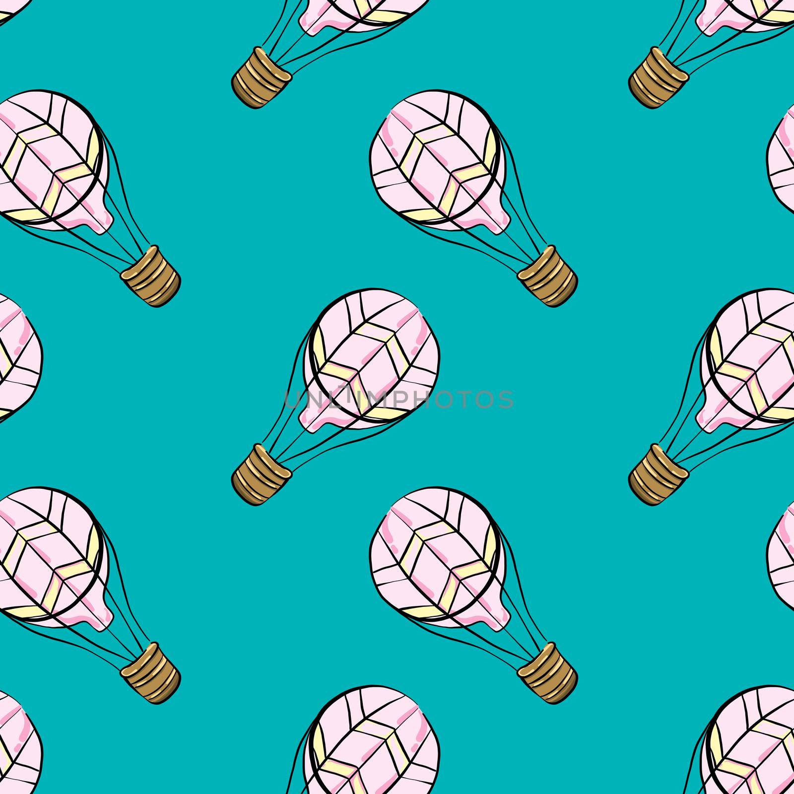 Air balloons pattern , illustration, vector on white background by Morphart
