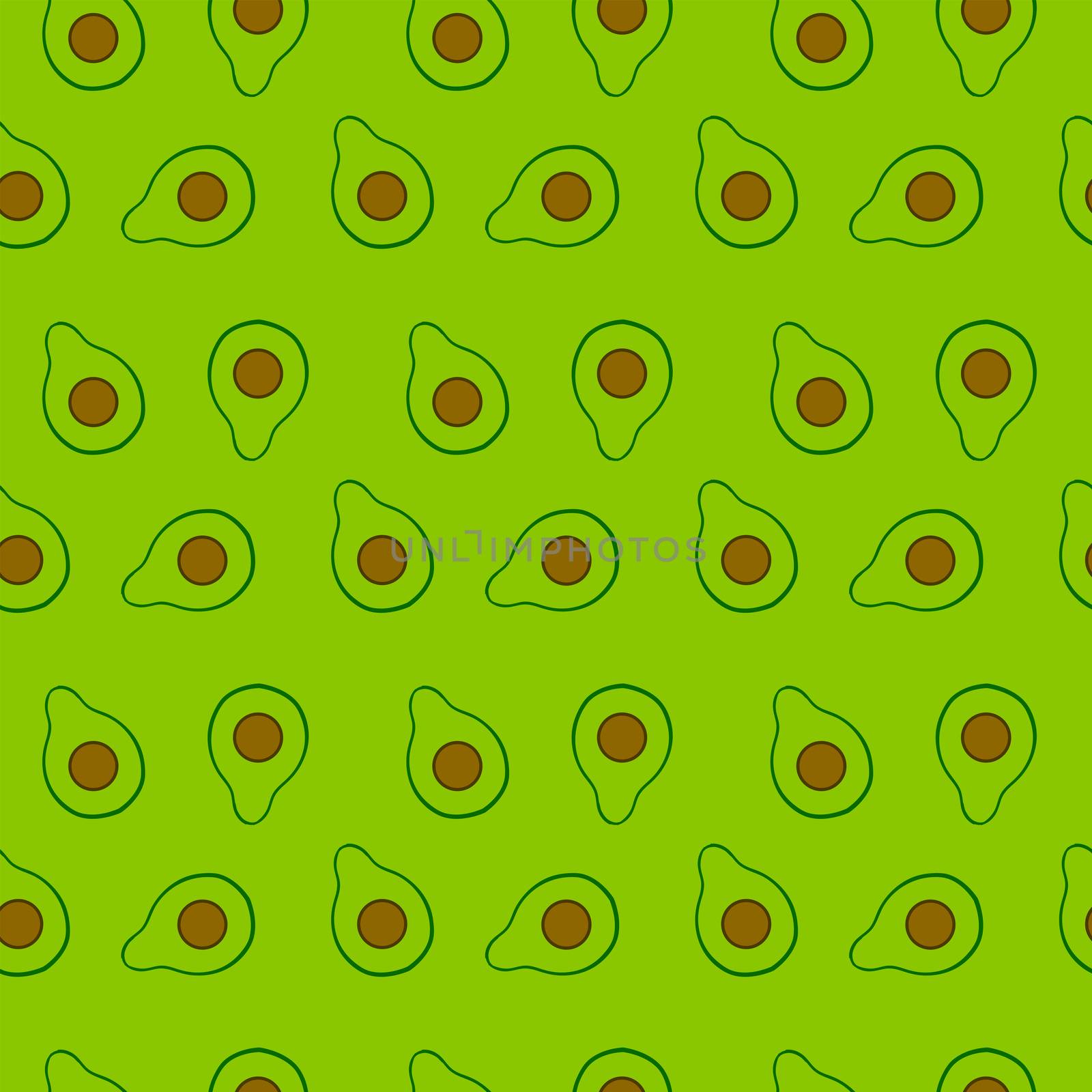 Avocado pattern , illustration, vector on white background by Morphart