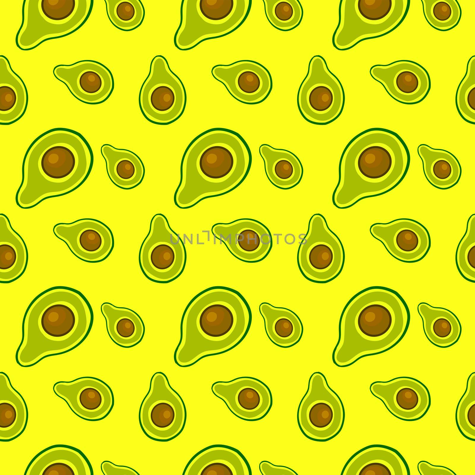 Avocado pattern , illustration, vector on white background