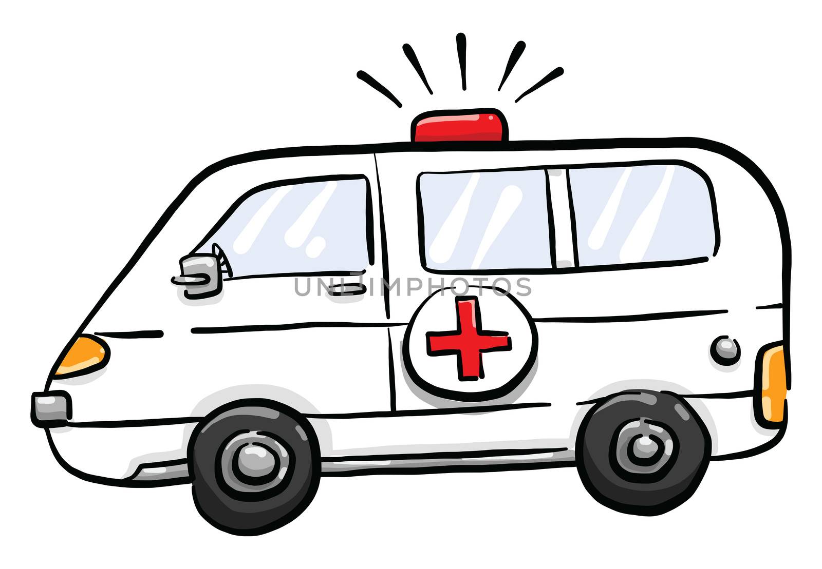Ambulance car , illustration, vector on white background
