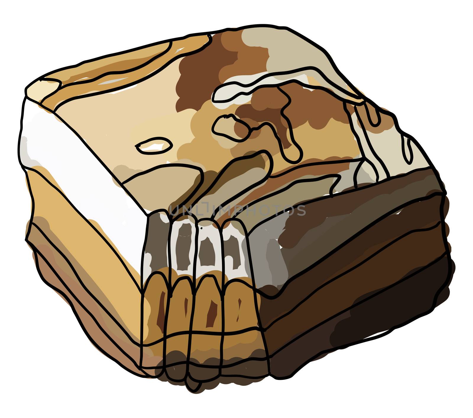 Sweet potato pie, illustration, vector on white background