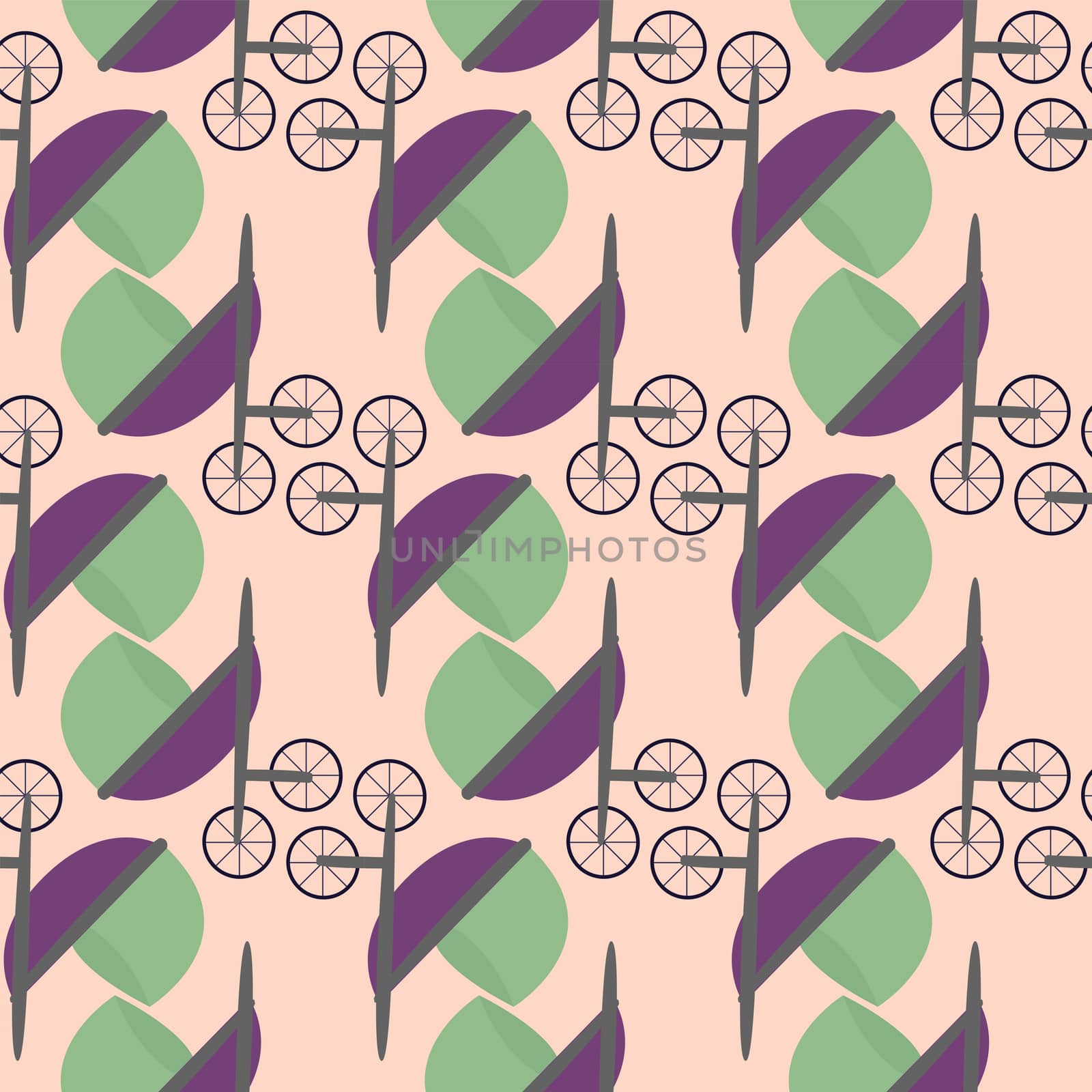 Babycart pattern , illustration, vector on white background by Morphart