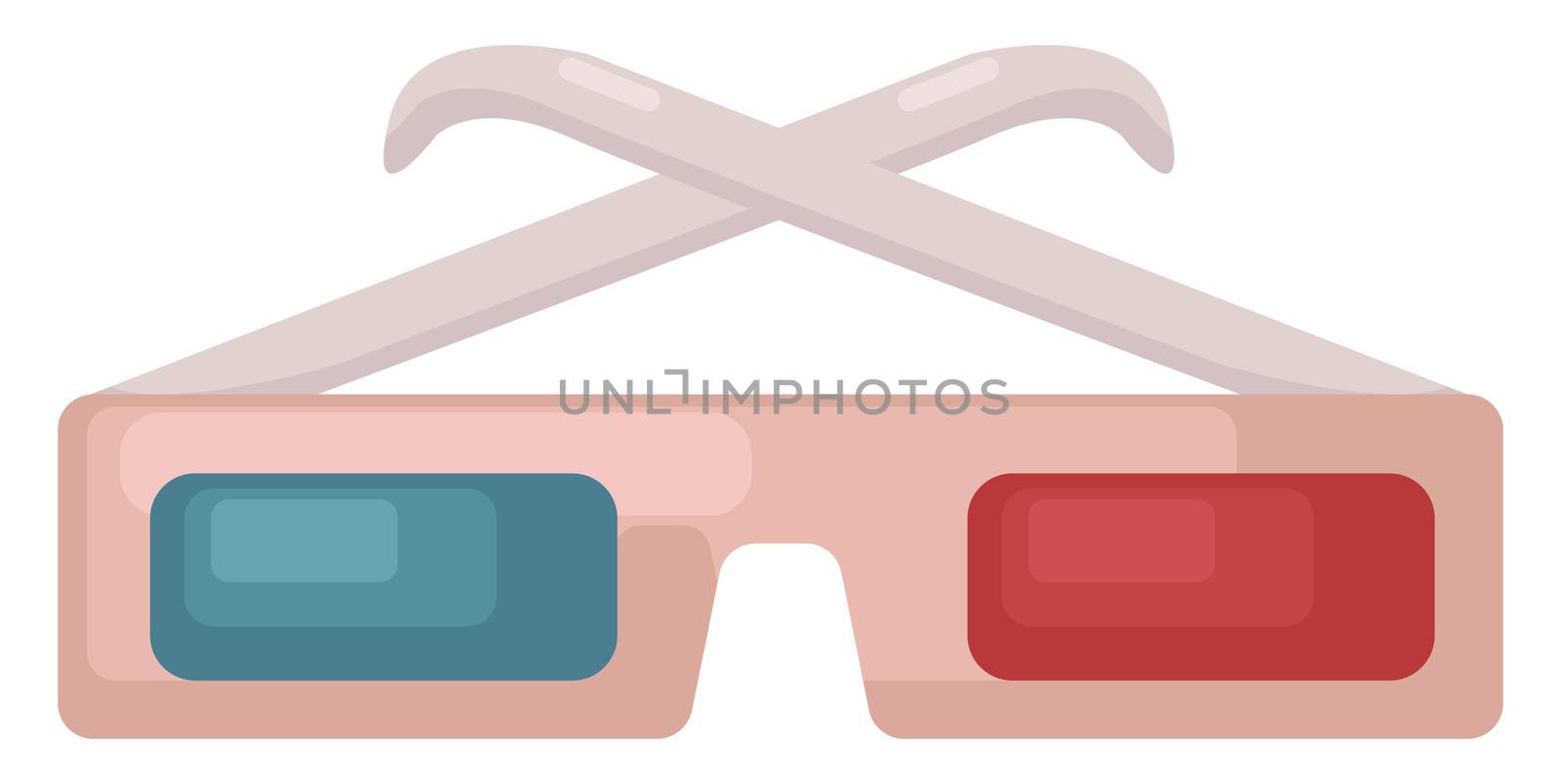 3D glasses , illustration, vector on white background by Morphart