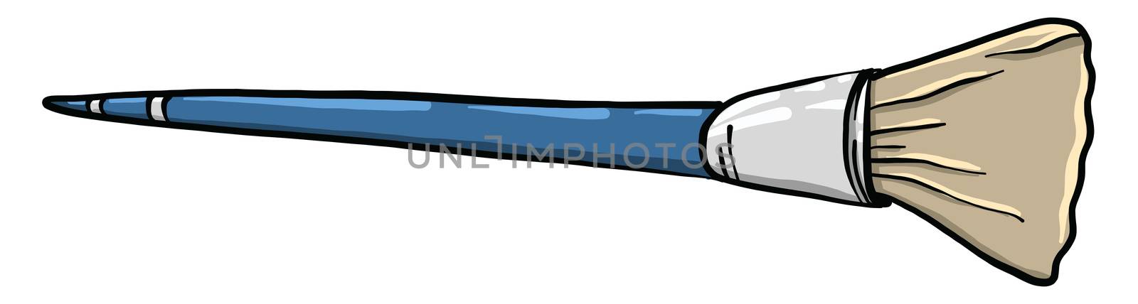 Blue paint brush , illustration, vector on white background by Morphart