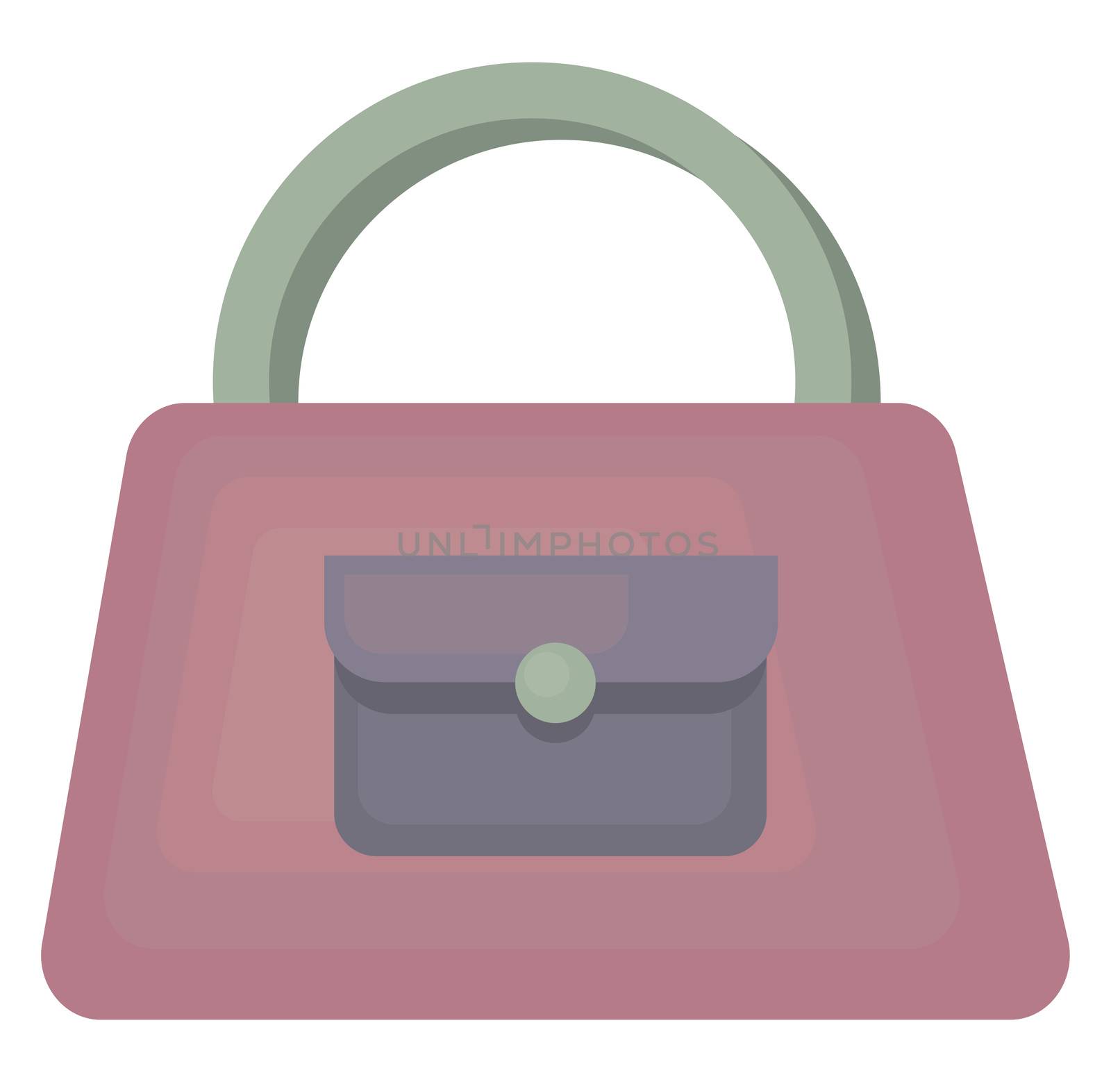 Purple woman bag , illustration, vector on white background