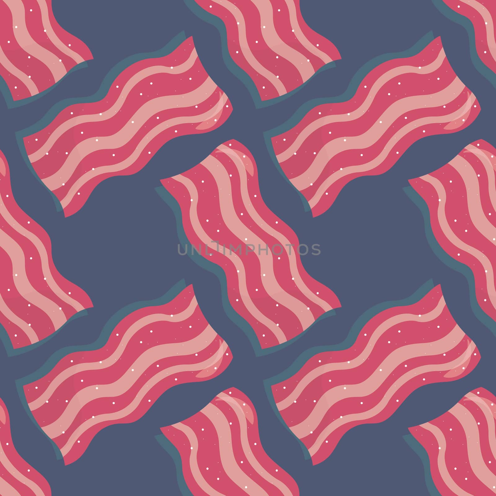 Bacon pattern , illustration, vector on white background by Morphart