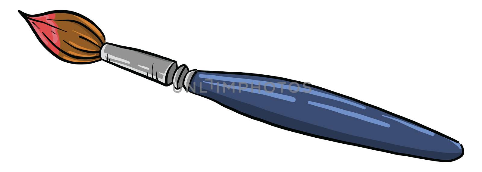 Blue brush , illustration, vector on white background by Morphart