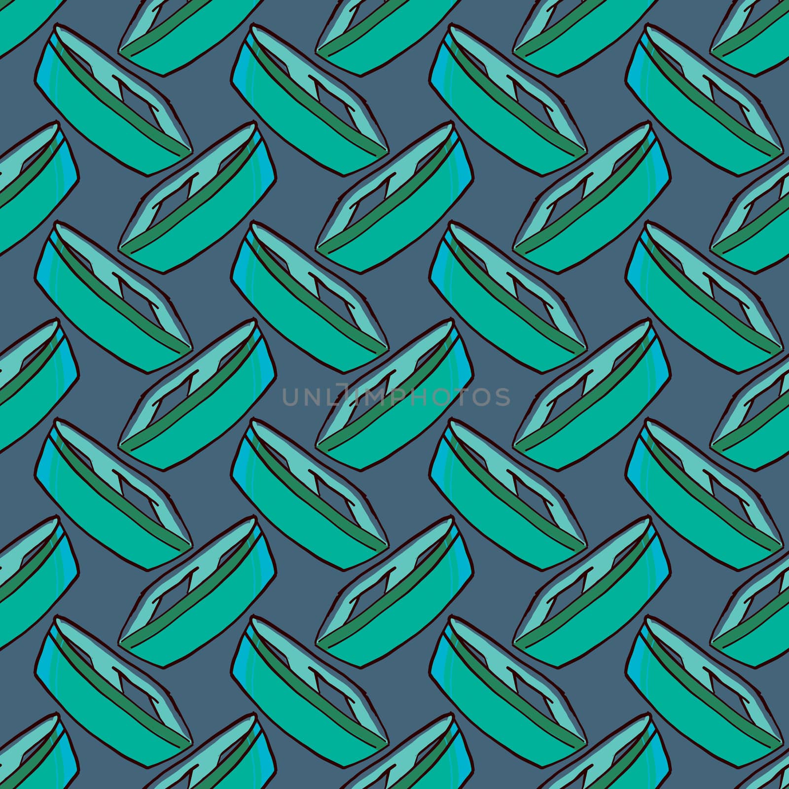 Boats pattern , illustration, vector on white background by Morphart