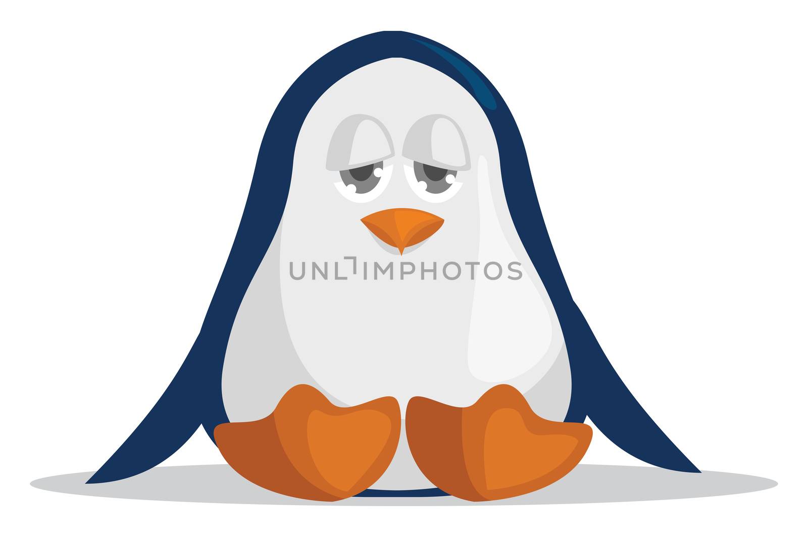 Bored penguin , illustration, vector on white background by Morphart