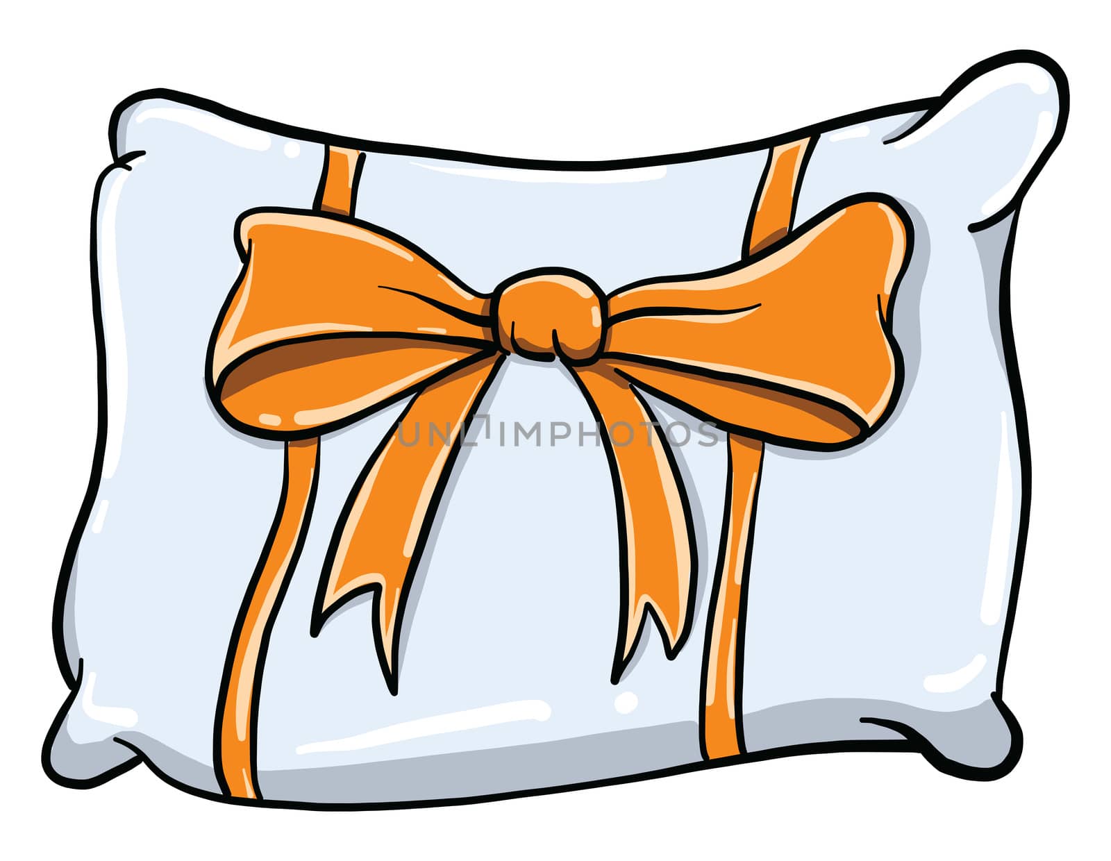 Pillow with bow , illustration, vector on white background by Morphart