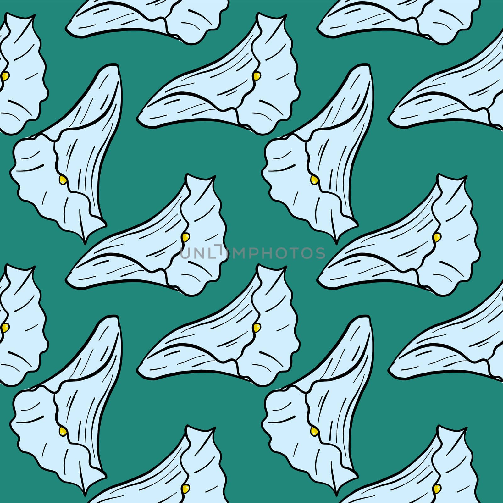 Callas pattern , illustration, vector on white background by Morphart