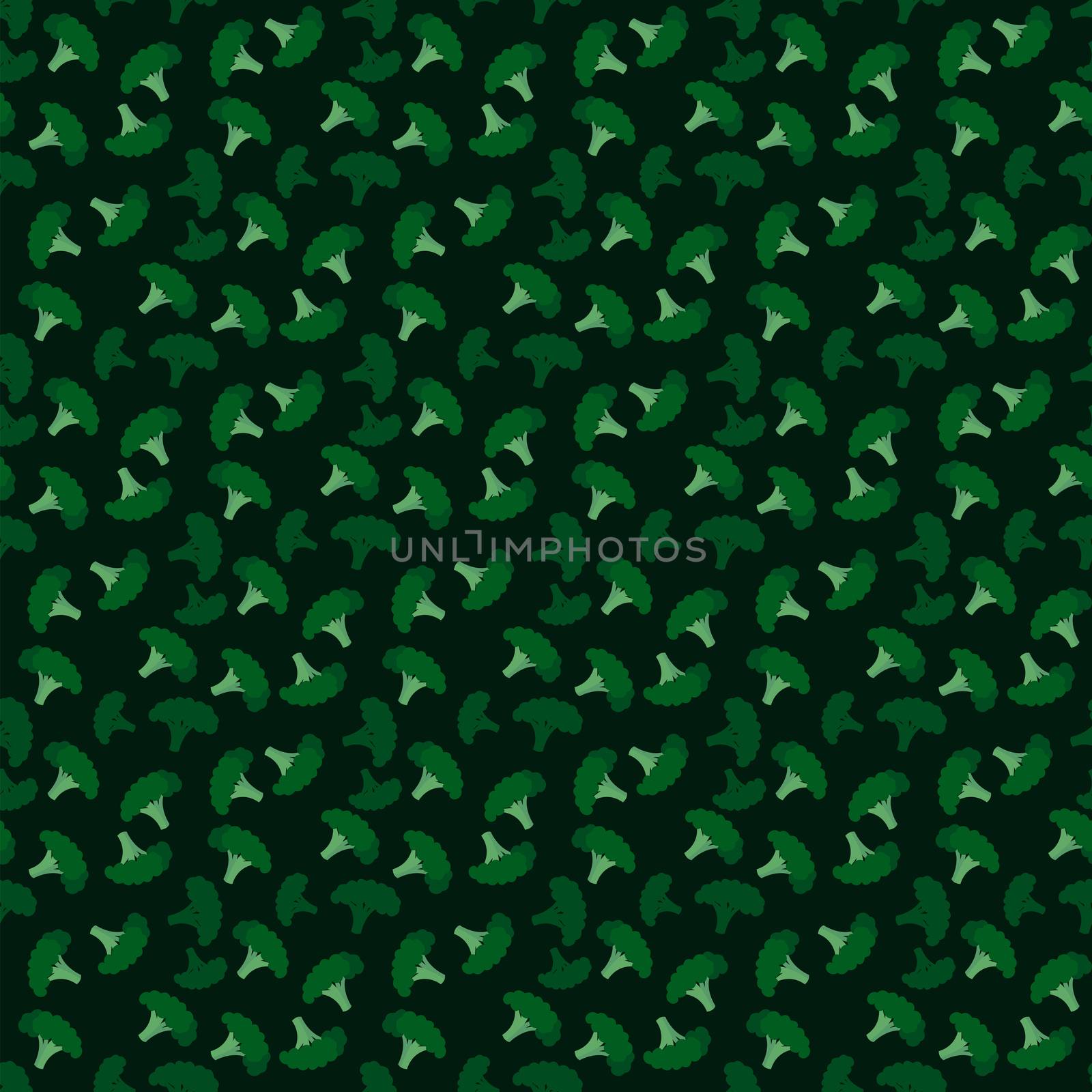 Broccoli pattern , illustration, vector on white background by Morphart