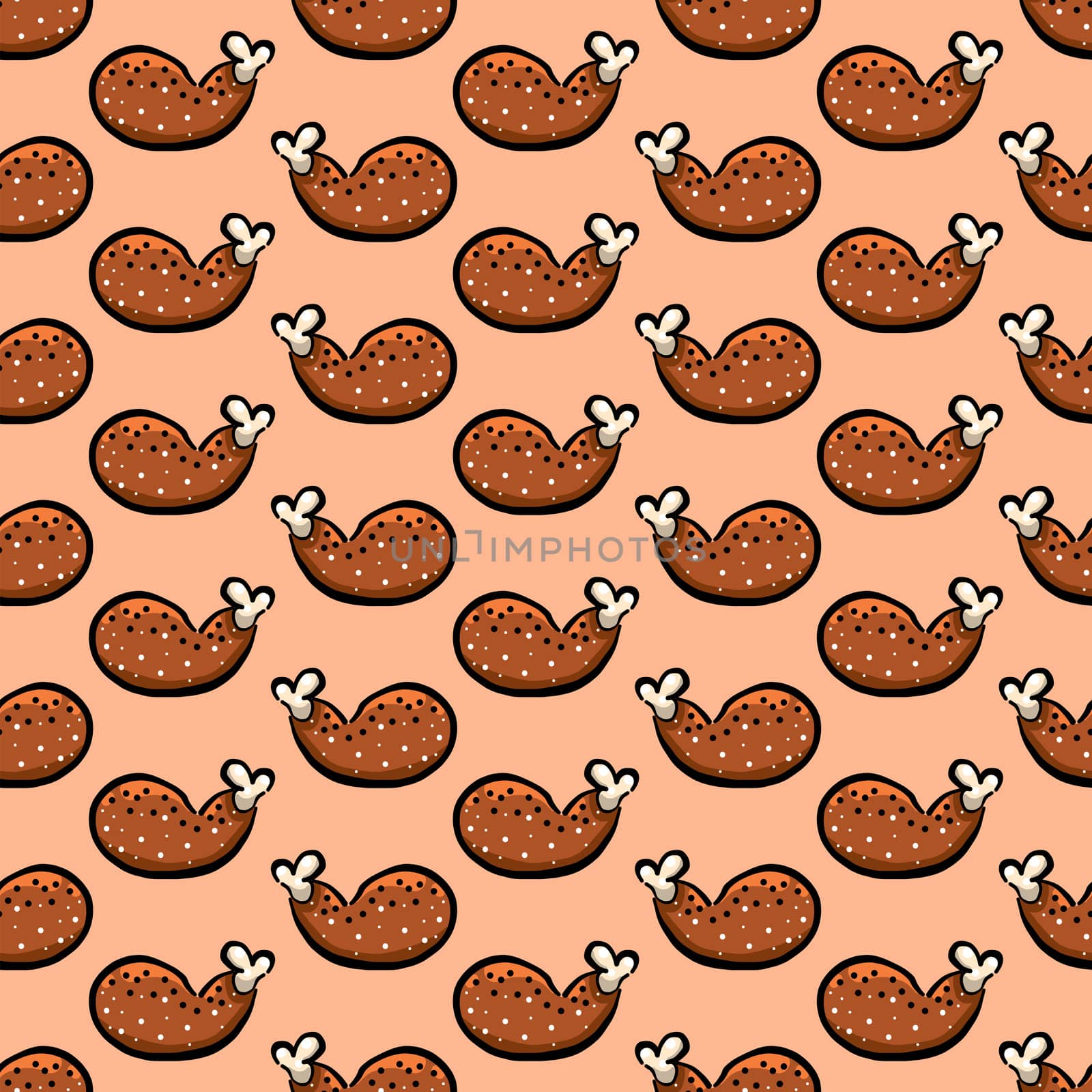 Chicken pattern , illustration, vector on white background by Morphart