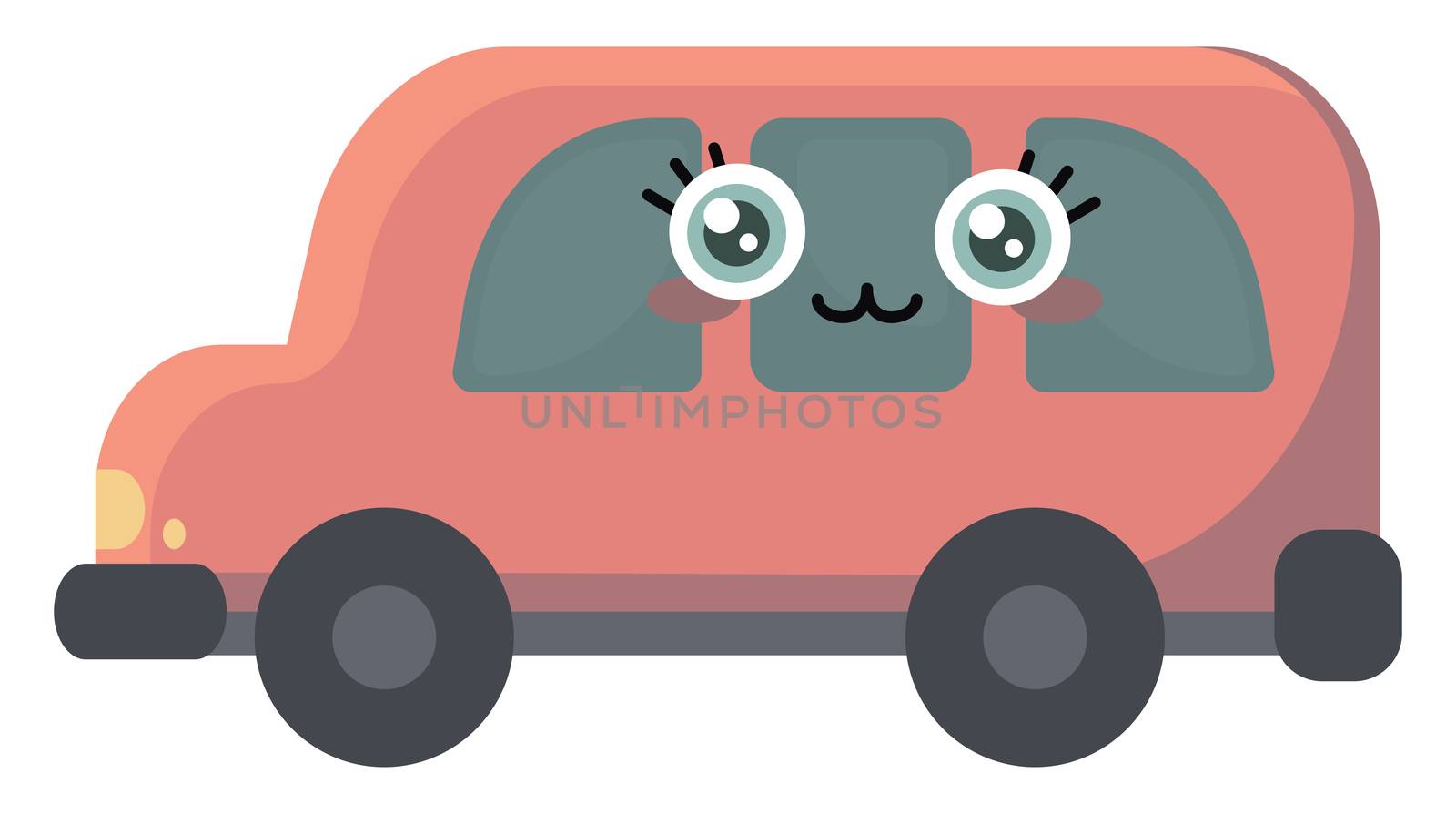 Cute car , illustration, vector on white background by Morphart