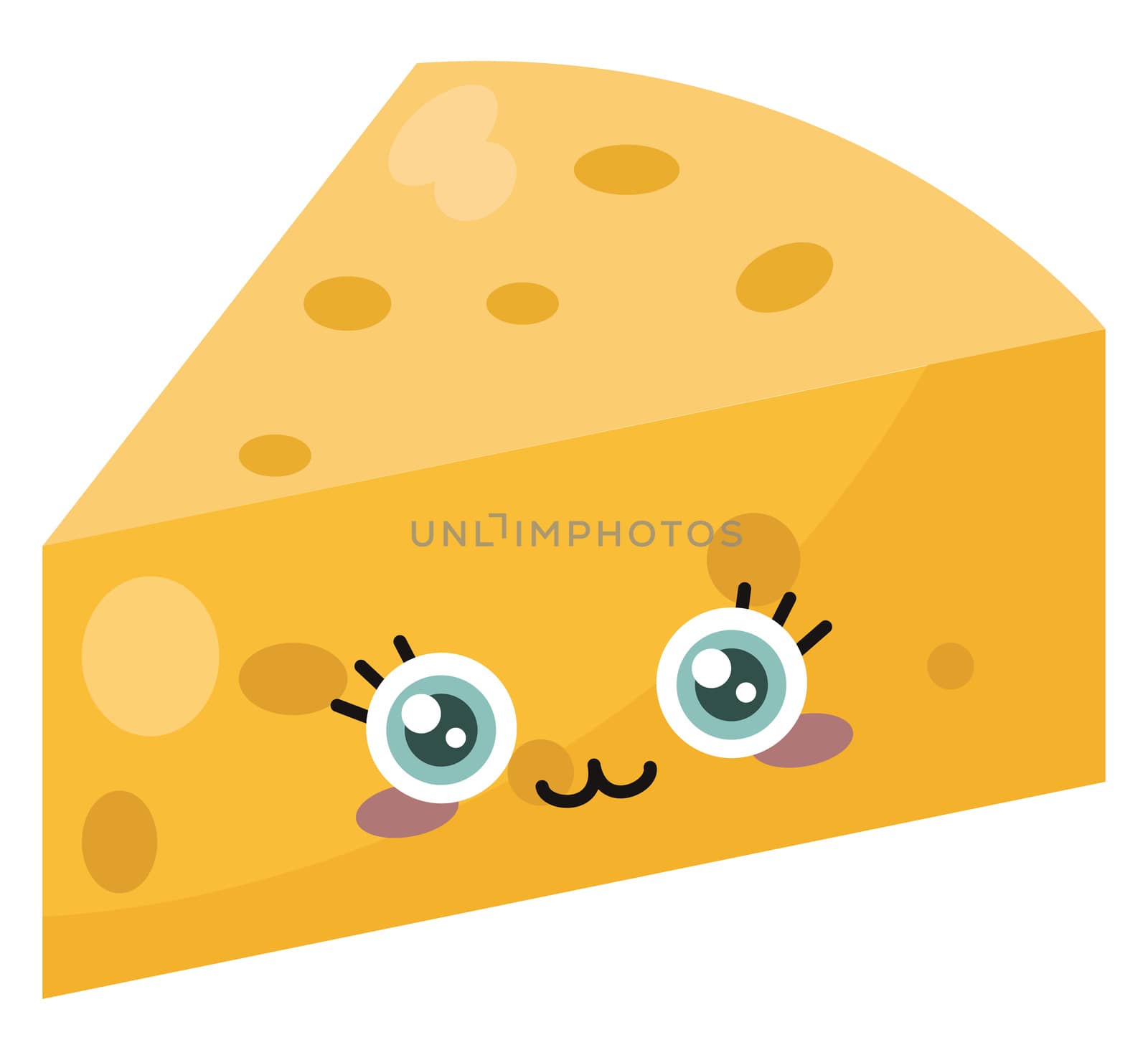 Triangle cheese , illustration, vector on white background by Morphart