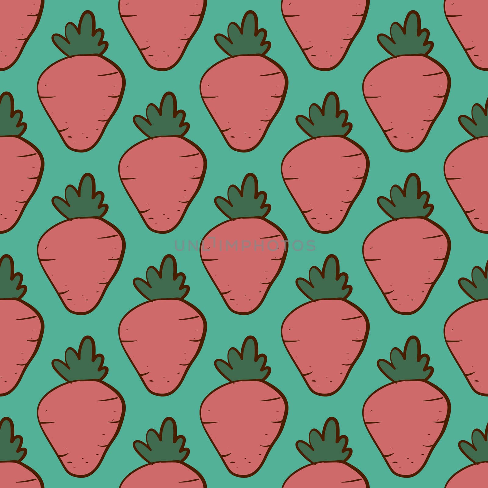 Carrot pattern , illustration, vector on white background by Morphart