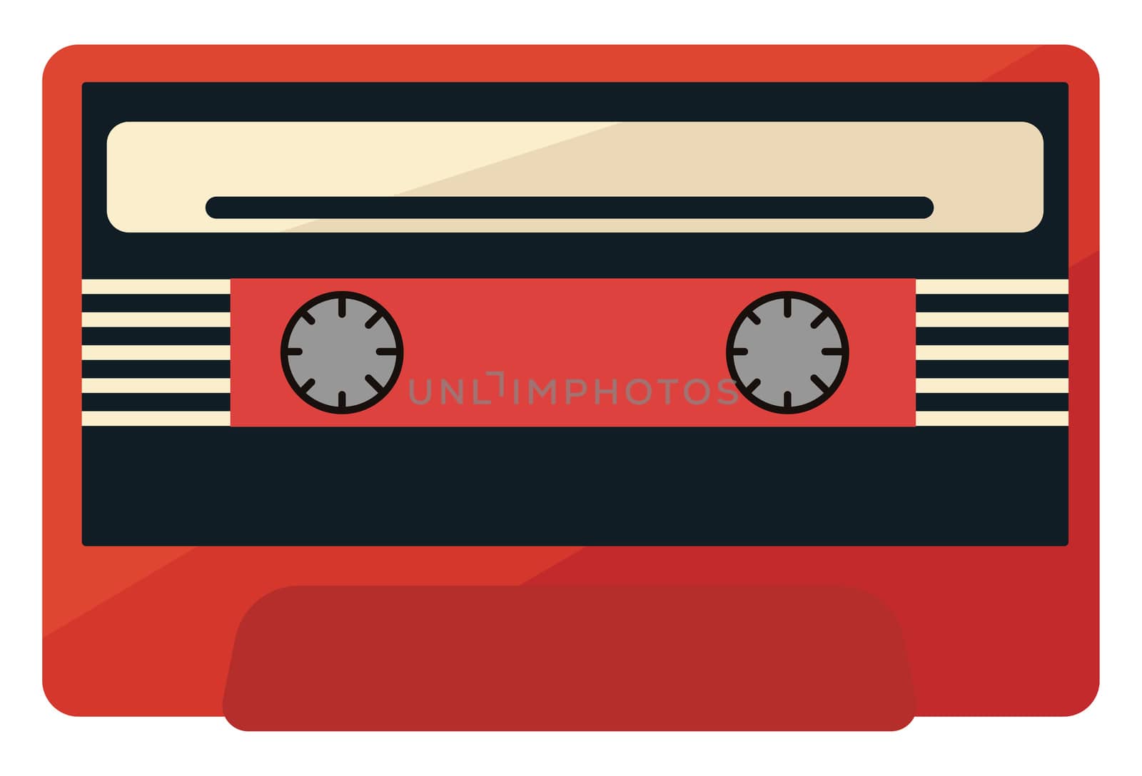 Cassette tape , illustration, vector on white background by Morphart