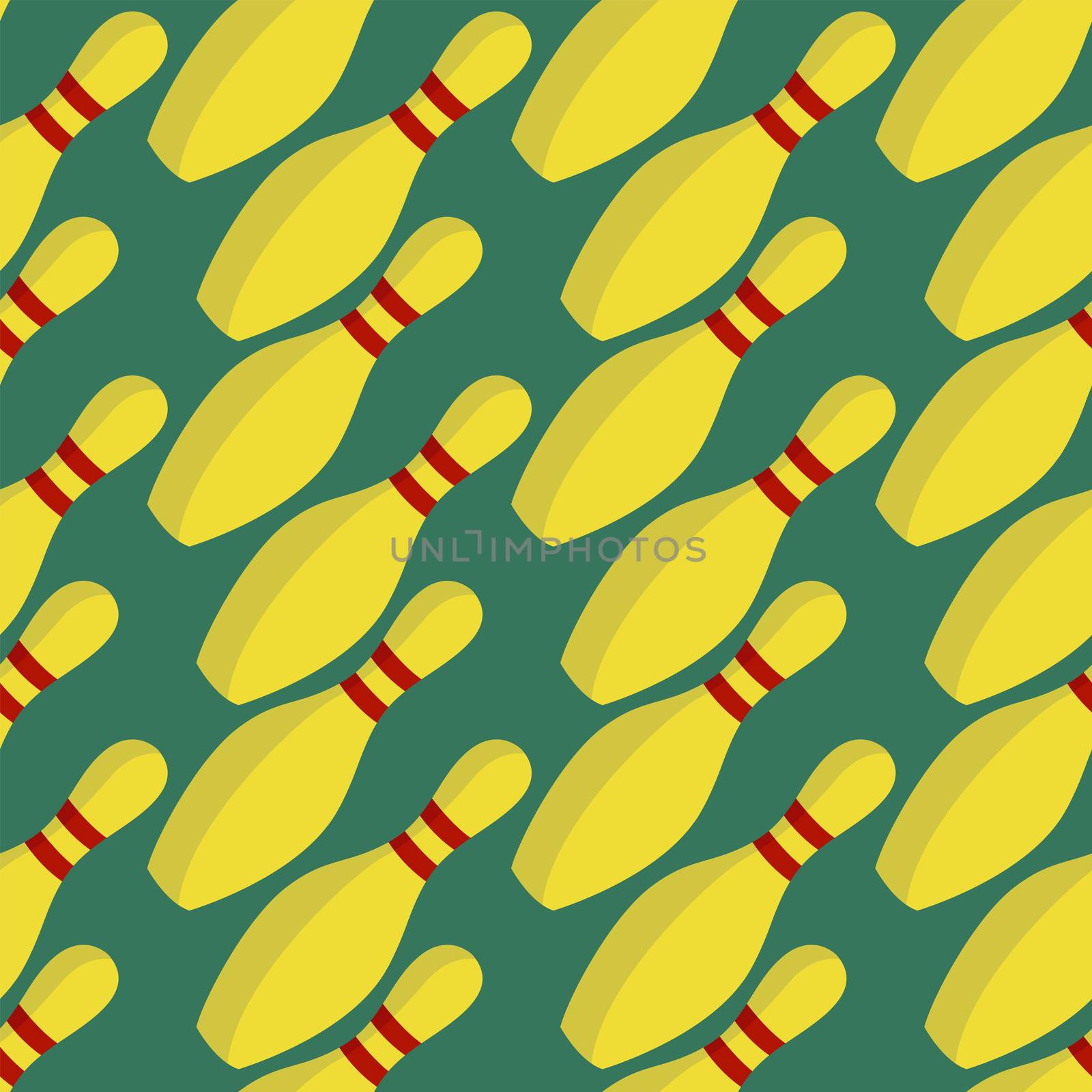 Bowling pin pattern , illustration, vector on white background by Morphart