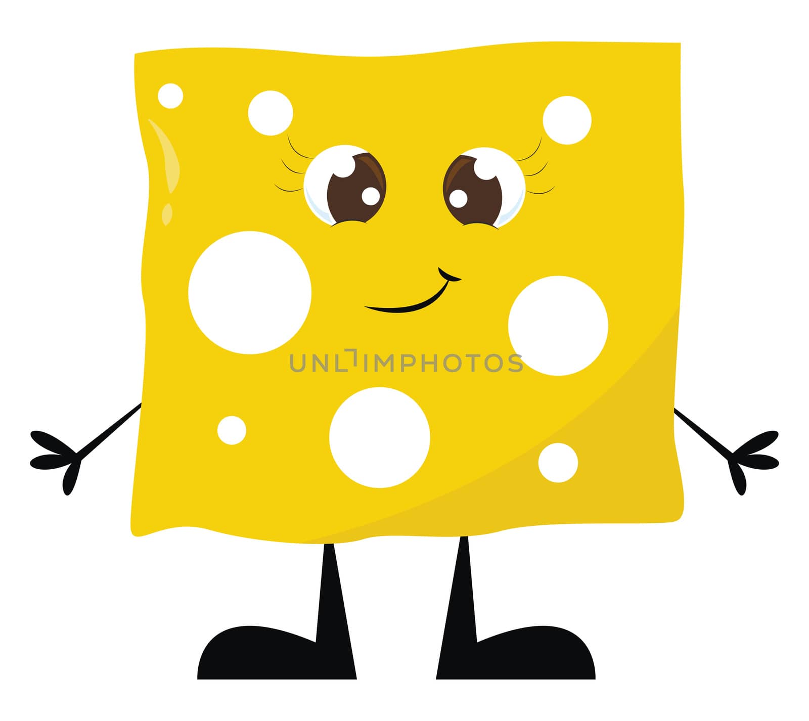 Yellow cheese , illustration, vector on white background by Morphart