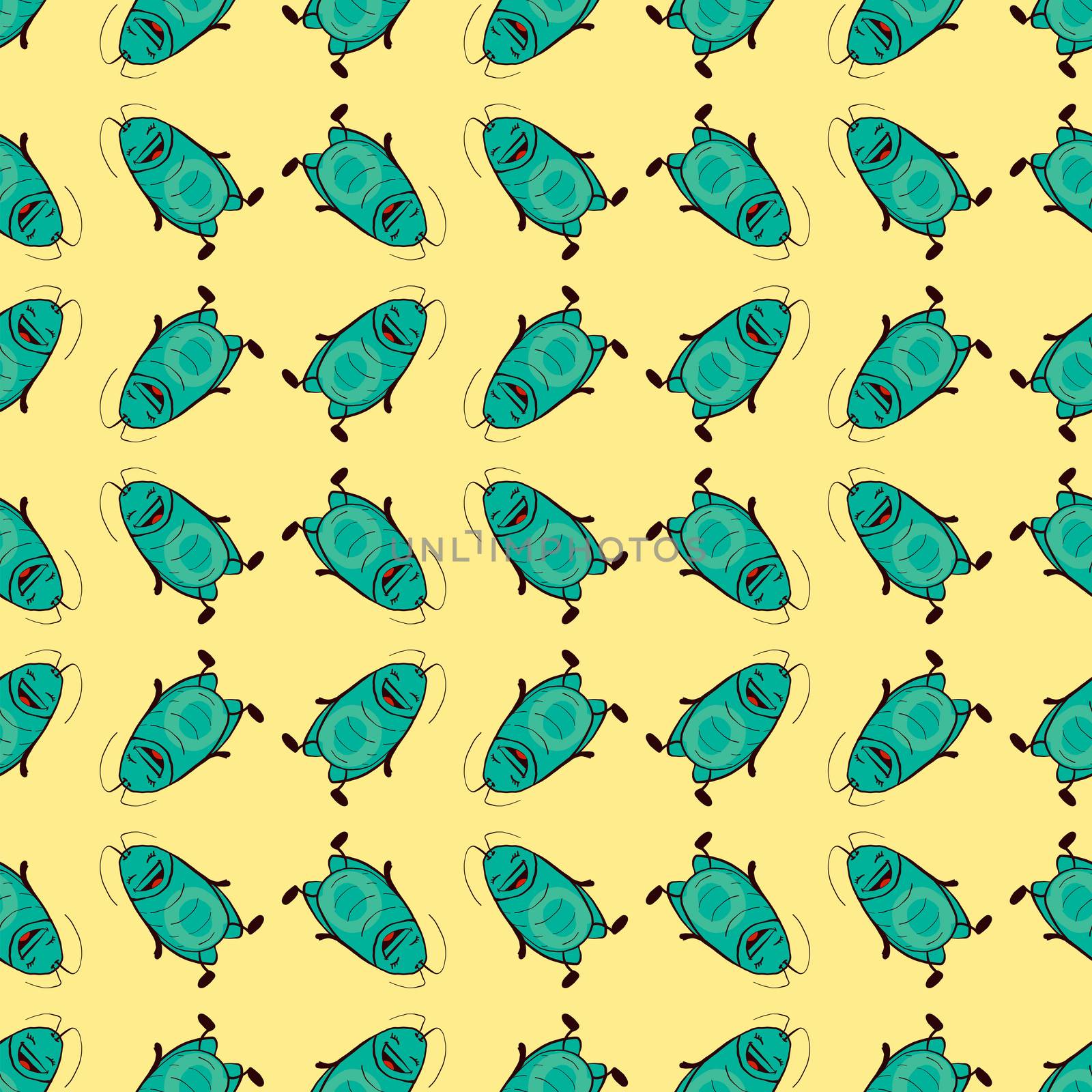 Cockroach pattern , illustration, vector on white background by Morphart