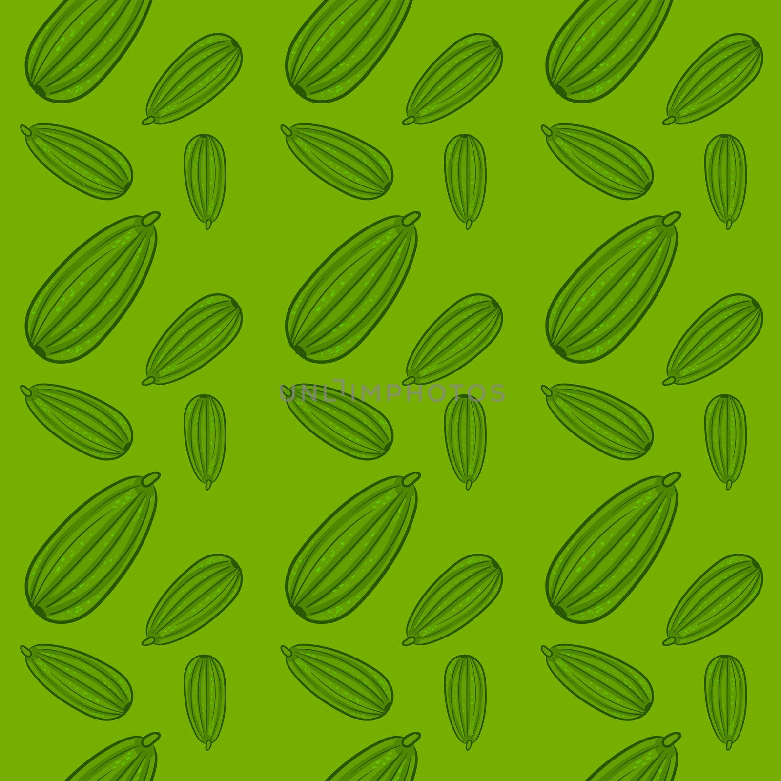 Cucumbers pattern , illustration, vector on white background by Morphart