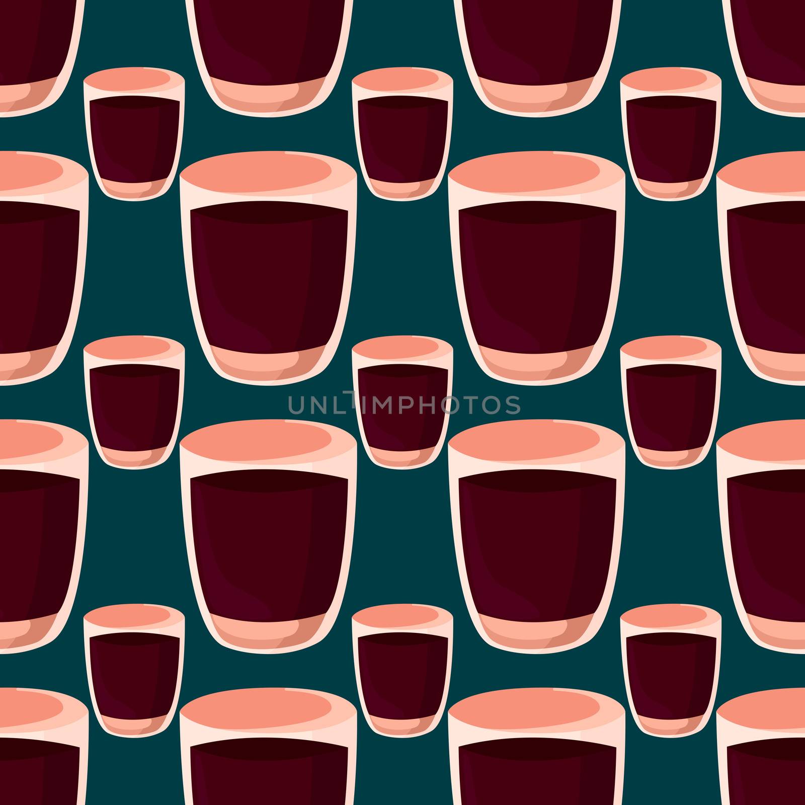 Cup of tea pattern , illustration, vector on white background by Morphart