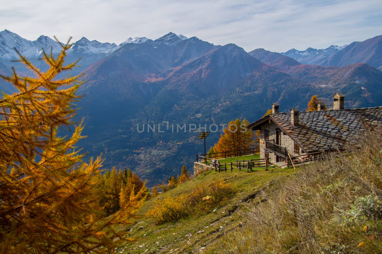 landscape of Italian Alps in autumn by bertrand
