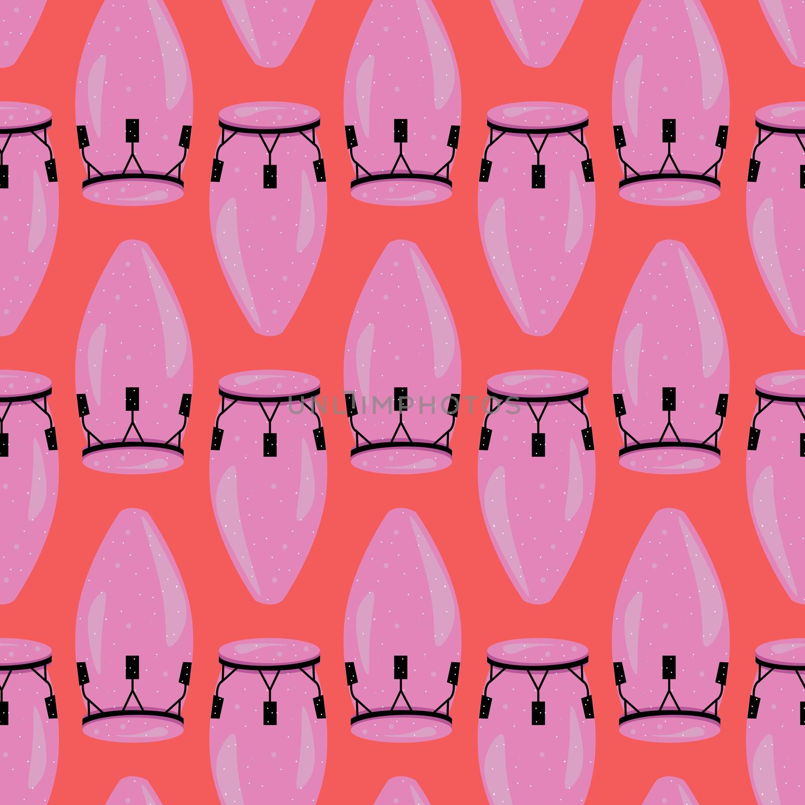 Congas pattern , illustration, vector on white background by Morphart