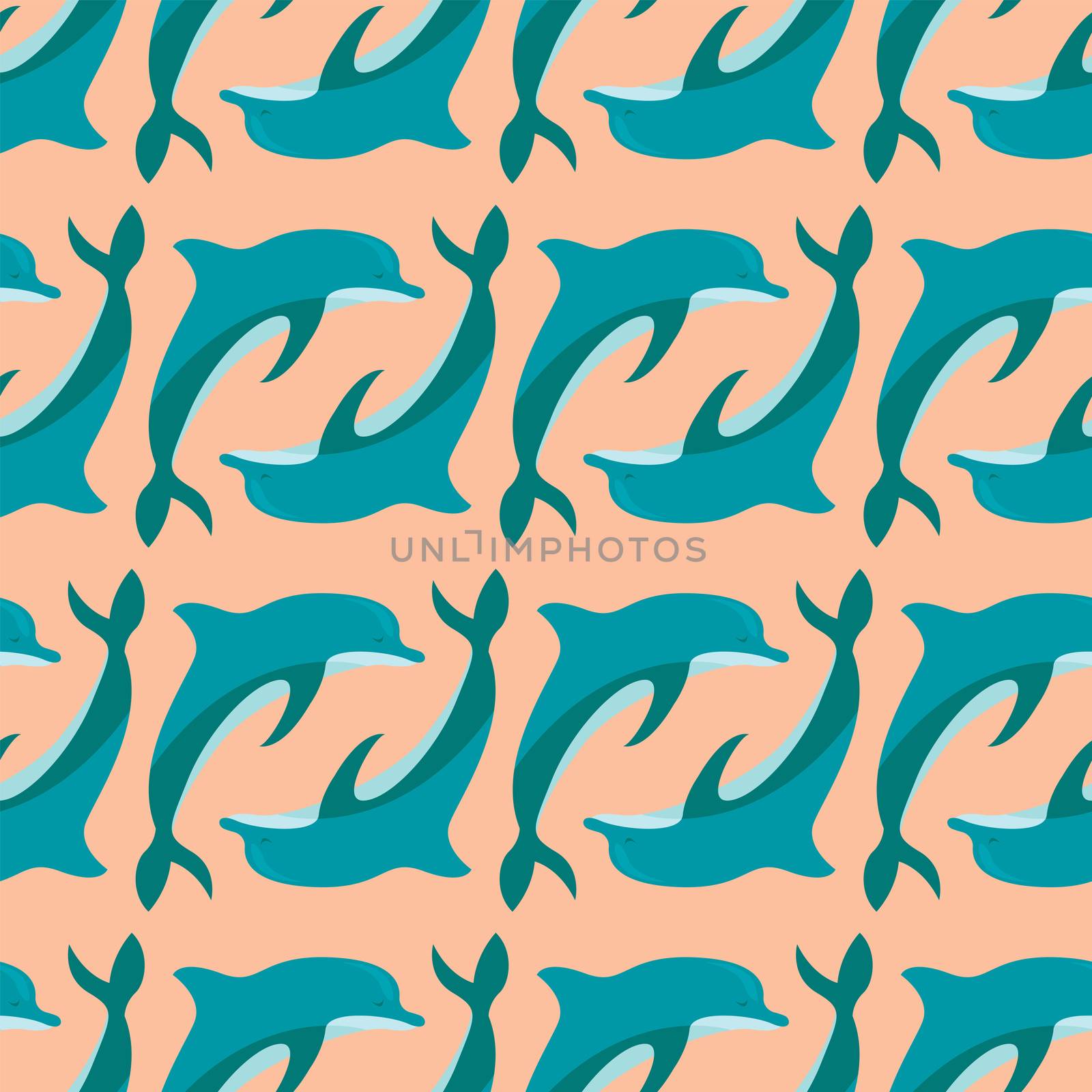 Dolphin pattern , illustration, vector on white background