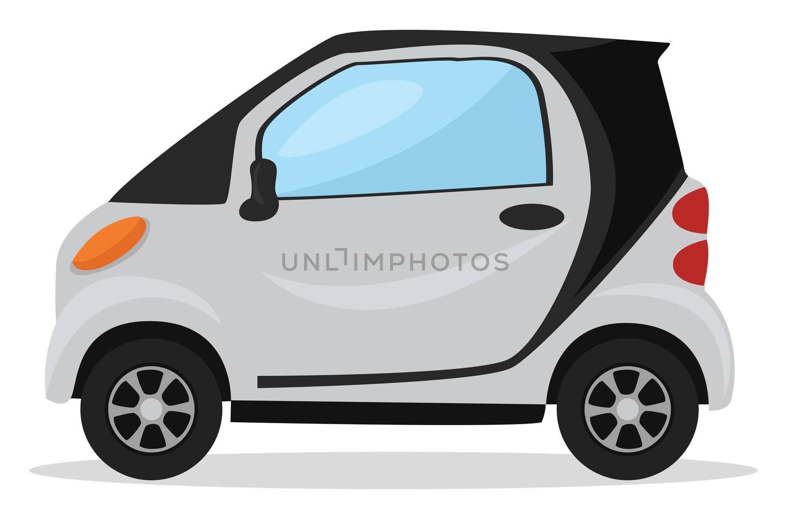 Electric car , illustration, vector on white background