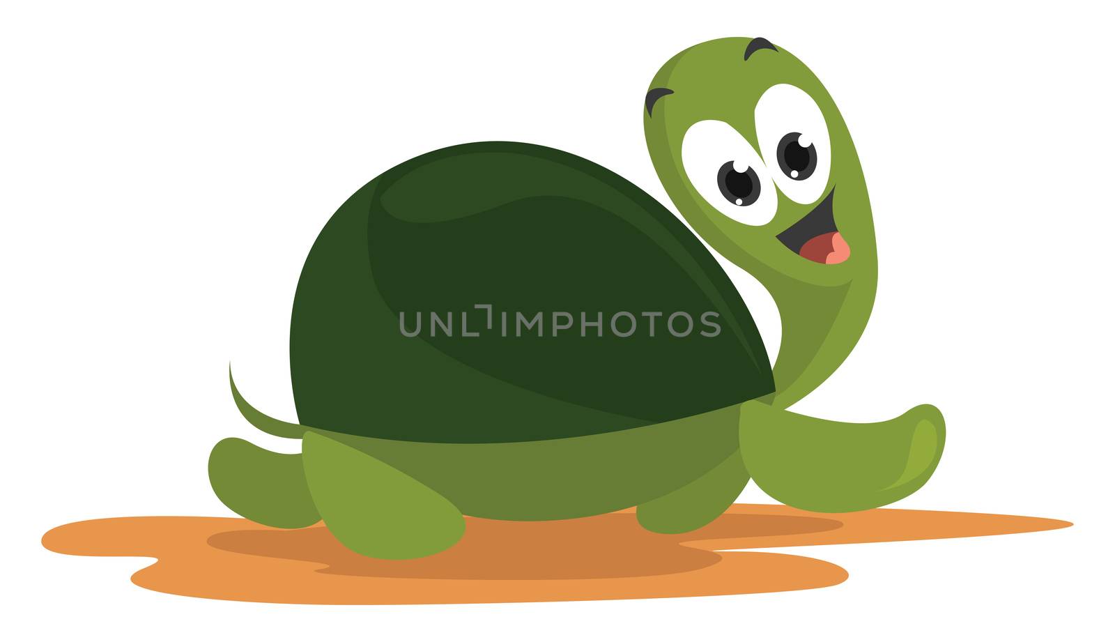 Fast turtle , illustration, vector on white background by Morphart