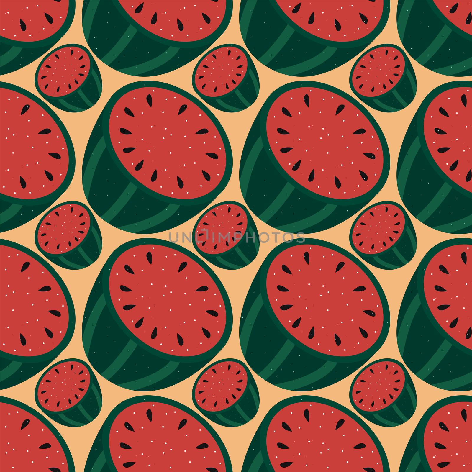 Watermelon pattern , illustration, vector on white background by Morphart